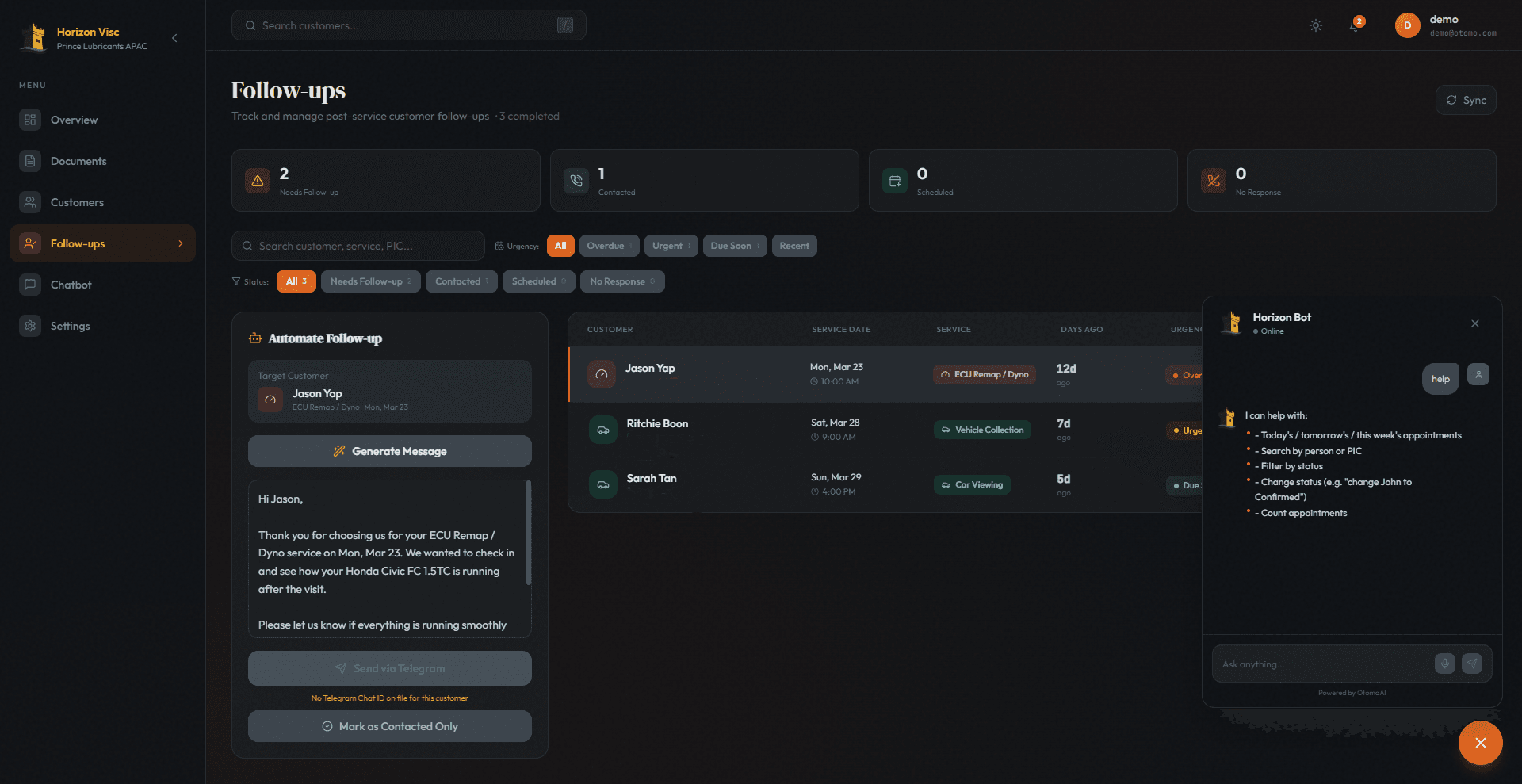 otomoAI Dashboard